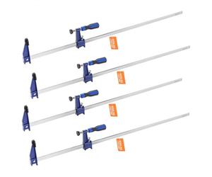 VEVOR Serre-Joints Verrouillable 4PCs Ouverture de la Mâchoire 91,4 cm, Pince Écarteur en F Capacité Max. 272 kg, Profondeur 6,35 cm, en Fonte et Acier au Carbone, Facile à Utiliser, pour Menuisier