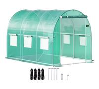 VEVOR Serre Tunnel Cadre Galvanisé Couverture Étanche Plantes 3x2,1x2,1 m Vert