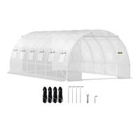 Serre de Jardin Tunnel - VEVOR - Serre Tunnel Cadre Galvanisé Couverture Étanche Plantes 6,1x3x2,1 m Blanc