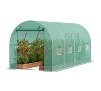 VEVOR Serre Tunnel Plantes Cadre Galvanisé Couverture PE Verte 445x194x192 cm