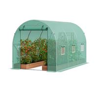 VEVOR Serre Tunnel Plantes Cadre Galvanisé Couverture PE Verte 292x196x190 cm