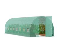VEVOR Serre Tunnel Jardin, 835x290x225 cm, Tente Abri Plantes avec Cadre en Acier Galvanisé, Couverture en PE Verte, Porte à Glissière Enroulable, 16 Fenêtres, pour Extérieur Cultiver Légumes Fleurs
