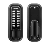 VEVOR Serrure à Code Mécanique 4-7 Chiffres, Serrure de Porte d'Entrée sans lavier Combinaison, pour Maison Intérieur ou Extérieur, avec Bouton de Porte, Verrouillage Automatique, Noir