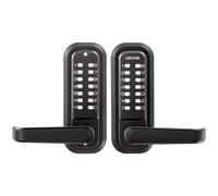 VEVOR Serrure à Code Mécanique 4-7 Chiffres, Serrure de Porte d'Entrée sans Clé à Clavier Double Faces, pour Maison Intérieur ou Extérieur, avec Poignée, Verrouillage Automatique, Bronze Huilé