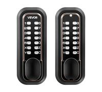 VEVOR Serrure à Code Mécanique 4-7 Chiffres, Serrure de Porte d'Entrée sans Clé à Clavier Double Faces, pour Maison Intérieur Extérieur, avec Bouton de Porte, Verrouillage Automatique, Bronze Huilé