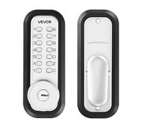 VEVOR Serrure à Code Mécanique 4-7 Chiffres, Serrure de Porte d'Entrée sans lavier Combinaison, pour Maison Intérieur Extérieur, avec Bouton de Porte, Verrouillage Automatique, Argenté