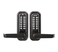 VEVOR Serrure à Code Mécanique 4-7 Chiffres, Serrure de Porte d'Entrée sans Clé à Clavier Double Faces, pour Maison Intérieur ou Extérieur, avec Poignée, Verrouillage Automatique, Bronze Huilé