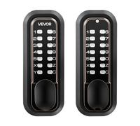 VEVOR Serrure à Code Mécanique 4-7 Chiffres, Serrure de Porte d'Entrée sans Clé à Clavier Double Faces, pour Maison Intérieur Extérieur, avec Bouton de Porte, Verrouillage Automatique, Bronze Huilé