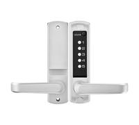 VEVOR Serrure à Code Mécanique 5 Chiffres, Serrure de Porte d'Entrée sans Clé à Clavier Combinaison, pour Maison Portails de Jardin Intérieur Extérieur, avec Poignée, Verrouillage Automatique, Argent