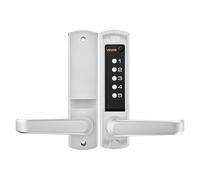 VEVOR Serrure à Code Mécanique 5 Chiffres, Serrure de Porte d'Entrée sans Clé à Clavier Combinaison, pour Maison Portails de Jardin Intérieur Extérieur, avec Poignée, Verrouillage Automatique, Argent