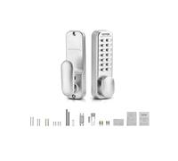 VEVOR Serrure à Code Mécanique à 14 Touches, Serrure de Porte d'Entrée Sans Clé à Clavier Mécanique, avec Bouton, Un Seul Côté, en Acier Inoxydable, Étanche, pour Maison, Clôture Extérieure, Argenté