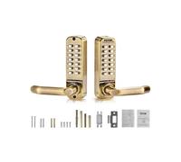 VEVOR Serrure à Code Mécanique à 14 Touches, Serrure de Porte d'Entrée Sans Clé à Clavier Mécanique, avec Poignée, Double Face, en Acier Inoxydable, Étanche, pour Maison, Bureau, Clôture Extérieure