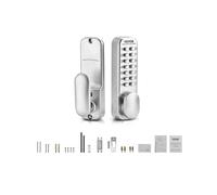 VEVOR Serrure mécanique sans clé avec clavier sur un côté (14 clés), en acier inoxydable, serrure à combinaison pour la maison, le bureau, la clôture extérieure, le garage, la cour, argentée