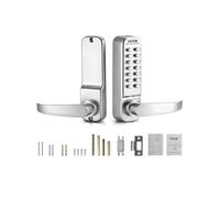 VEVOR Serrure à Code Mécanique à 14 Touches, Serrure de Porte d'entrée Sans Clé à Clavier Mécanique avec Poignée, en Acier Inoxydable, Étanche, pour Maison, Bureau, Clôture Extérieure, Garage, Cour