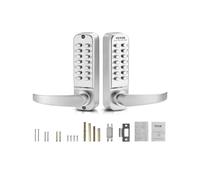 VEVOR Serrure à code mécanique 14 touches – Sans clé, poignée double-face, inox, étanche, argenté