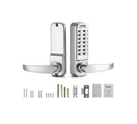 VEVOR Serrure à Code Mécanique à 14 Touches, Serrure de Porte d'entrée Sans Clé à Clavier Mécanique avec Poignée, en Acier Inoxydable, Étanche, pour Maison, Bureau, Clôture Extérieure, Garage, Cour