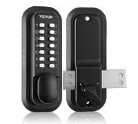 VEVOR Serrure de Porte Mécanique sans Clé Verrou à Code Clavier à 14 Touches Poignée de Porte d’Entrée Extérieure en Alliage de Zinc Installation Facile pour les Portes d'Une Épaisseur de 35 à 65 mm