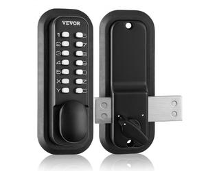 VEVOR Serrure de Porte Mécanique sans Clé Verrou à Code Clavier à 14 Touches Poignée de Porte d’Entrée Extérieure en Alliage de Zinc Installation Facile pour les Portes d'Une Épaisseur de 35 à 65 mm