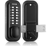 VEVOR Serrure de porte sans clé à code mécanique, 40 / 50 mm de style rétro 14 mots de passe, 35-65 mm d'épaisseur de porte combinaison code serrure de porte Convient pour garage, hôtel, bureau, studi
