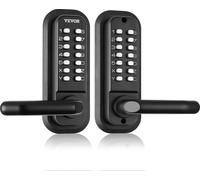 VEVOR Serrure de porte sans clé à code mécanique, Kit de serrure de porte double face encastrée, serrure à 14 mots de passe, serrure à code combiné 35-65 mm Convient pour les garages, hôtels, bureaux,