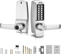 VEVOR Serrure de Porte d'Entrée Serrure à Code Mécanique 14 Touches avec Clés