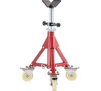 VEVOR Servante de Tubes à Tête en V sur Roulettes Servante Tuyauteur Charge 400 kg Servante Tuyaux Structure en Acier Ajustable 50,5-93,5 cm Pieds Repliables Supporter Tuyaux 0,3-30,5 cm Tuyauterie