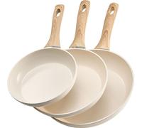 VEVOR Set de 3 poêles à frire (200 / 240 / 280 mm), poêle à frire haute performance en aluminium (revêtement anti-adhésif), ustensile de cuisine approprié pour le gaz, l'électricité et l'induction Bei