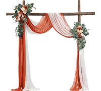 VEVOR Set de fleurs pour arc de mariage, fleurs orange, pour arc de mariage et rideau (set de 4), pour bouquet de cérémonie, décoration de fond de réception