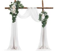 VEVOR Set de fleurs pour arche de mariage, fleurs blanches pour arche de mariage avec rideaux , pour bouquets de cérémonie, décoration de fond de réception