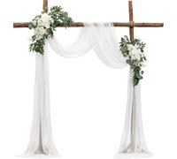 VEVOR Kit Fleurs Artificielles pour Arche Mariage avec 2 Fleurs 1 Rideau Blanc