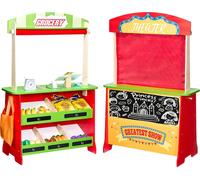 VEVOR Théâtre de Marionnettes Enfant Stand Supermarché MDF Épicerie Jeu 2 en 1