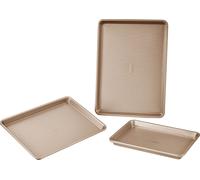 VEVOR Set de plaques à pâtisserie 8 pièces, four de cuisine, ustensiles de cuisson, set de cuisson avec poignées en silicone pour biscuits, gâteaux, muffins, pain, or