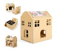 VEVOR Set de Table et Chaise de Sevrage Montessori 3 en 1 Angles 0° et 35°, Table d'Activités et Tabouret en Bois pour Tout-petits 1-5 Ans, Tableau Noir Amovible, pour Manger, Dessiner, Lire et Jouer