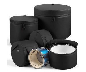 VEVOR Set Housse pour Batterie, 600D, Sac pour Batterie 5 PCS pour Transport Rangement Protection de Caisse Claire, Grosse Caisse, Tom Différentes Tailles, Rembourrage Épais, avec Bandoulière, Poignée