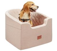 VEVOR Siège auto pour chiens petits et moyens 25 kg, siège rehausseur imperméable pour chien, poche de rangement, laisse de sécurité à clipser, rembourrage éponge, lit pour animal de compagnie, marron