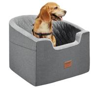 VEVOR Siège Auto pour Chiens Petits et Moyens 25 kg, siège rehausseur imperméable pour Chien, Poche de Rangement, Laisse de sécurité à Clipser, Rembourrage éponge, lit pour Animal de Compagnie, Gris