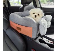 VEVOR Siège d'auto pour Chiens de Petite Taille 3,6 kg, siège rehausseur pour Chien, Laisse à Clipser, Sangles réglables, lit de Voiture sur accoudoir Central pour Animal de Compagnie, Gris foncé