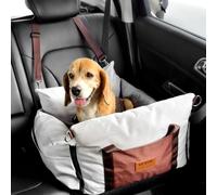 VEVOR Siège d'auto pour chiens petits 11 kg, siège rehausseur imperméable pour chien, poignées latérales, poche de rangement, laisse à clipser, rembourrage coton PP, lit pour animal de compagnie, gris