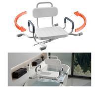 VEVOR Siège de Baignoire Pivotant, Banc de Transfert Baignoire avec Dossier et Accoudoirs, Capacité 100 kg, Chaise de Douche pour Adultes, Personnes Âgées et Handicapés, à Poser sur les Baignoires