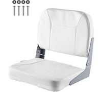 VEVOR Siège de Bateau à Dossier Bas 40x32,5x40,6cm Avec Coussin en Éponge Épais Blanc Gris