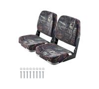VEVOR Siège de bateau à dossier bas, chaise de bateau de pêche pliable avec coussin en éponge épais et tissu en polyester PU, cadre en PP solide, rabattable, pour yachts, navires, 2 pièces, camouflage