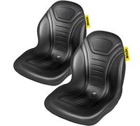 VEVOR Siège de Chariot Élévateur à Fourche, Lot de 2, Siège de Tracteur à Dossier Haut Compact en Vinyle Noir, avec Trous de Drainage, Siège Confortable pour Chargeur, Excavateur, Tondeuse à Gazon
