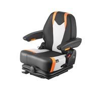 VEVOR Siège de Chariot Élévateur Universel, 60x51x64 cm, Siège de Tracteur de Suspension Rabattable avec Dossier Réglable, Accoudoir, Ceinture de Sécurité, Micro-interrupteur, pour Chargeur, Tondeuse