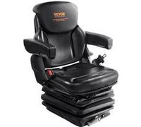 VEVOR Siège de Chariot Élévateur Universel Siège de Tracteur Rabattable Dossier à Angle Réglable Micro-interrupteur Ceinture de Sécurité Accoudoirs 3 Niveaux Absorption Chocs pour Chargeur Excavateur