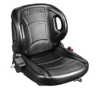 VEVOR Siège de chariot élévateur universel, siège de tracteur avec dossier à angle réglable, micro-interrupteur et ceinture de sécurité, siège élévateur enveloppant pour tracteur, chargeur, pelle