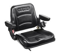 VEVOR Siège de Chariot Élévateur Universel Siège de Tracteur Rabattable Dossier à Angle Réglable Micro-interrupteur Ceinture de Sécurité Accoudoirs Fente Étendue 160-340 mm pour Chargeur Excavateur