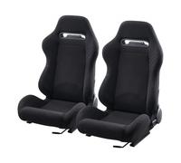VEVOR Siège de course, 2 pcs, cockpit de course réglable avec inclinaison grand angle et mousse haute résilience, tissu polyester et curseur Q235B, confortable, pour voitures de course et karts, noir