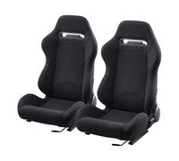 VEVOR Siège de course, 2 pcs, cockpit de course réglable avec inclinaison grand angle et mousse haute résilience, tissu polyester et curseur Q235B, confortable, pour voitures de course et karts, noir