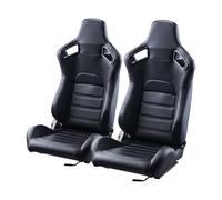 VEVOR Siège de course, 2 pièces, cockpit de course réglable avec inclinaison grand angle et mousse haute résilience, avec cuir PVC souple et curseur Q235B, pour voitures de course et karts, noir