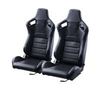 VEVOR Siège de course, 2 pièces, cockpit de course réglable avec inclinaison grand angle et mousse haute résilience, avec cuir PVC souple et curseur Q235B, pour voitures de course et karts, noir